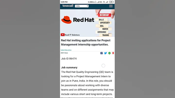 Red Hat Internship For Students | Work From Home Internship | Free Internship Certificate | Stipend