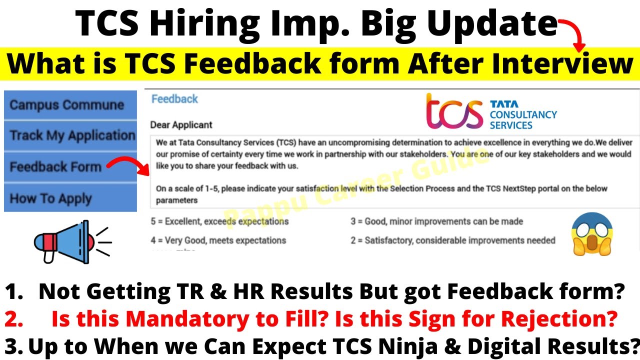 TCS Big Update, What is TCS Feedback form in NextStep Portal, It's Mean Rejection, Mandatory to Fill