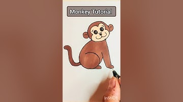 Simple Monkey Drawing Tutorial ll How To Draw A Monkey #monkeyart #drawing #art