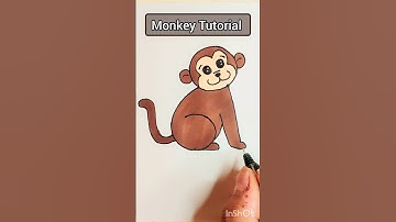 Simple Monkey Drawing Tutorial ll How To Draw A Monkey #monkeyart #drawing #art