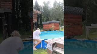 Cleaning The Bottom Of The Pool #Yutubeshorts #Beautifulgirl #Music #Funny #Love