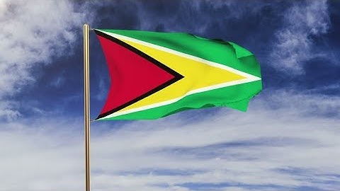 4K Guyana flag waving in the wind. Green screen, alpha matte. Loopable animation Stock video