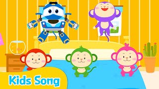 Five Little Monkeys Kids Songs Littletooni Songs With Robot Trains