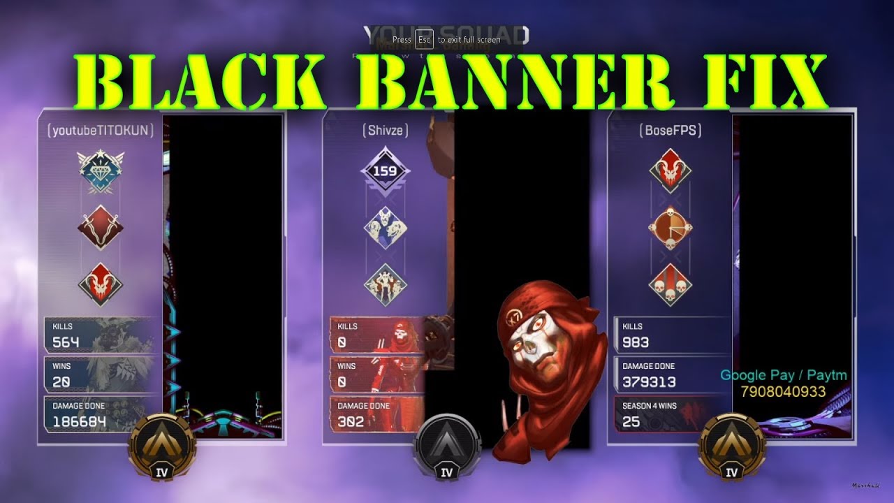 How To Fix Black Banner Screen In Apex Legends Youtube