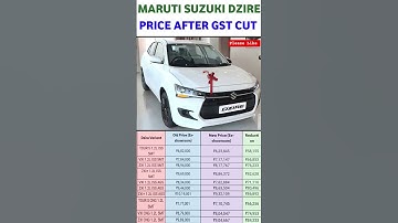 Maruti Suzuki Dzire all Variants Price After GST Cut #shorts #vxi #lxi #zxi #tours #cng #dzire