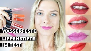 TEST Wasserfester Lippenstift im LANGZEITTEST +SWATCH 6er SET matt | amazon review luckyfine