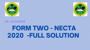 FORM TWO  MATHEMATICS NECTA 2020.