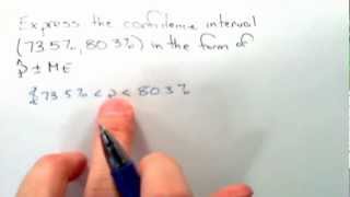 CI to phat+ ME (1-Sample Proportion)