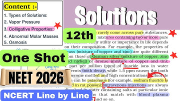 Solutions Ncert Line by Line in One Shot | NCERT HIGHLIGHTS#neet2024 #ncertneet #solutions #class12