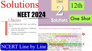 Solutions Ncert Line by Line in One Shot | NCERT HIGHLIGHTS#neet2024 #ncertneet #solutions #class12