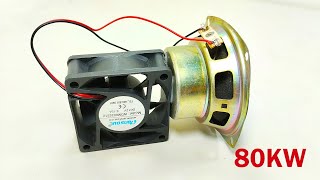 80KW Free Energy Generator Ac 220V_How to Make Free Energy_Using colling fan & Speaker At Home