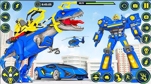 Dino Transform Robot Car Game Flying Dino Game l Save City From Robot Monster | Android iOS