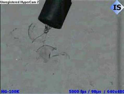 Highspeed of a exploding light bulb
