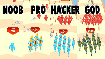 CROWD EVOLUTION in NOOB vs PRO vs HACKER vs GOD (Level 1 - 22)