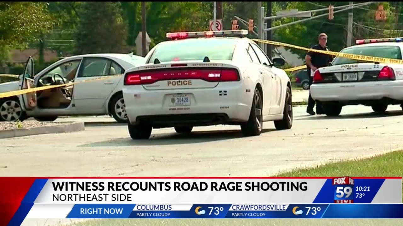 Witness reacts to road rage shooting on Indy's northeast side - YouTube