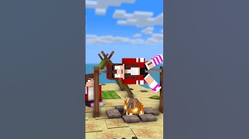 HELP JJ Sister Surviving on an island! - MAIZEN Minecraft Animation #shorts #maizen