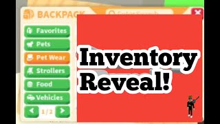 What's in my adopt me inventory? MY ADOPT ME INVENTORY REVEAL~ROBLOX (nfr unicorn giveaway)