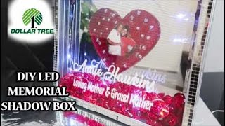 DIY DOLLAR TREE LED MEMORIAL SHADOW BOX- HOW TO MAKE A GLAM SHADOW BOX FOR ANY OCCASION