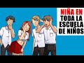 Única niña en una escuela para niños