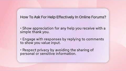 How To Ask For Help Effectively In Online Forums? - Everyday-Networking