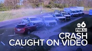 Driver hospitalized after veering off road in Canal Winchester, crashing into parked truck