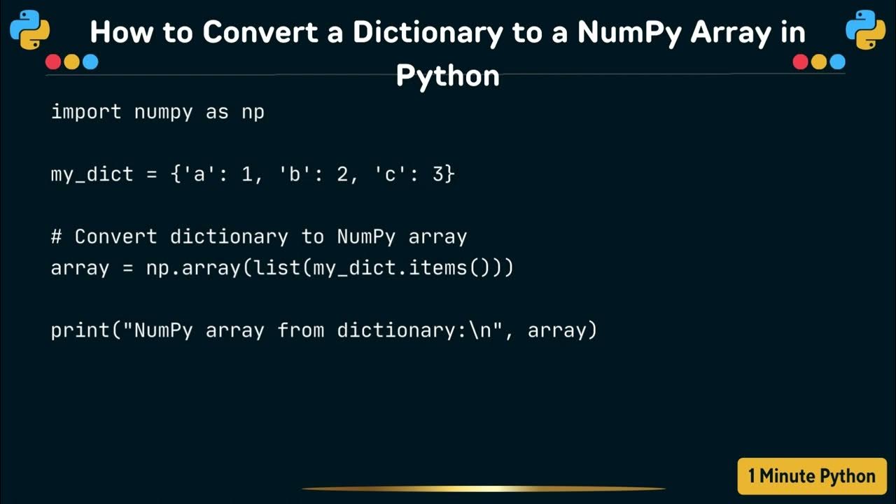 How to Convert a Dictionary to a NumPy Array in Python - YouTube
