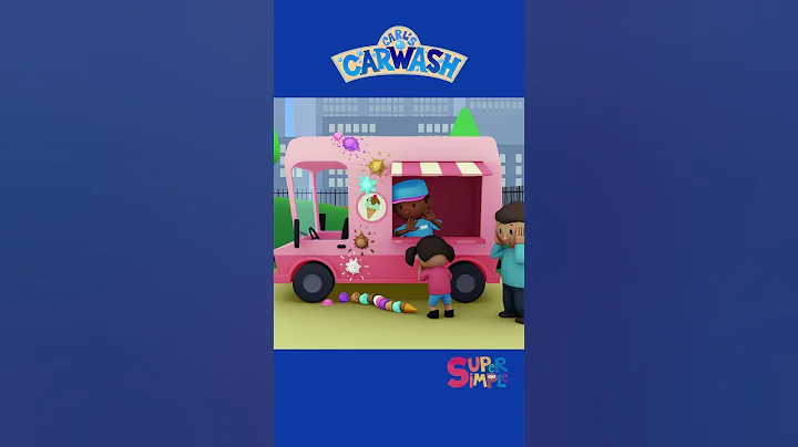 Ice cream splat! Good thing Carl's Car Wash is nearby. #shorts #carlscarwash #kidsvideo