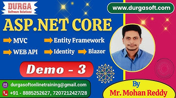 ASP.NET CORE tutorials || Demo - 3 || by Mr. Mohan Reddy On 22-07-2025 @6PM IST