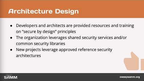 OWASP SAMM Architecture Design