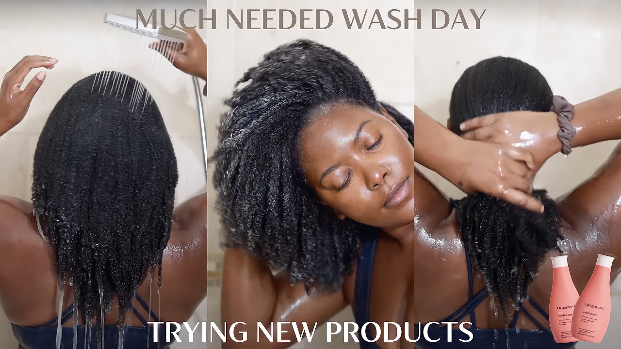 WASH DAY ON TYPE 4 HAIR | This was almost a FAIL! Trying Living Proof Products on my Natural Hair