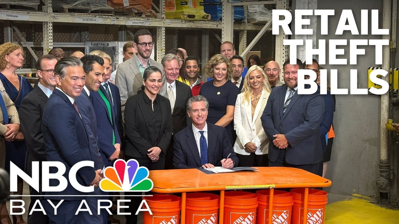 Gov. Newsom signs landmark retail theft bills in San Jose - YouTube