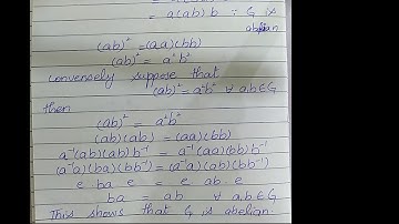 Group G is abelian iff (ab) ^2=a^2b^2 for all a, b in G.
