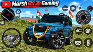 Indian Cars Simulator 3D Game Video 💥 New 4x4 Mahindra Thar Classic Z Blue 🔵 Blue Modified Thar screenshot 5