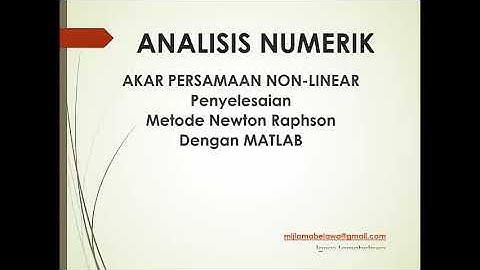 Metode Newton Raphson dengan Matlab