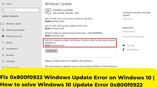 Fix 0x800f0922 Windows Update Error on Windows 10 | How to solve Windows 10 Update Error 0x800f0922