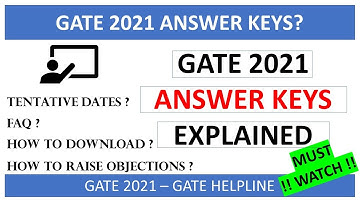 GATE 2021 ANSWER KEYS! DETAILED EXPLAINATION
