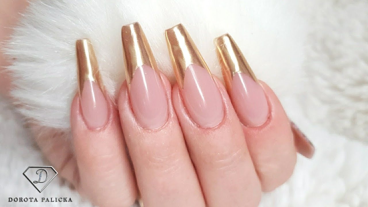 10. Festive French Tip Chrome Nails - wide 9