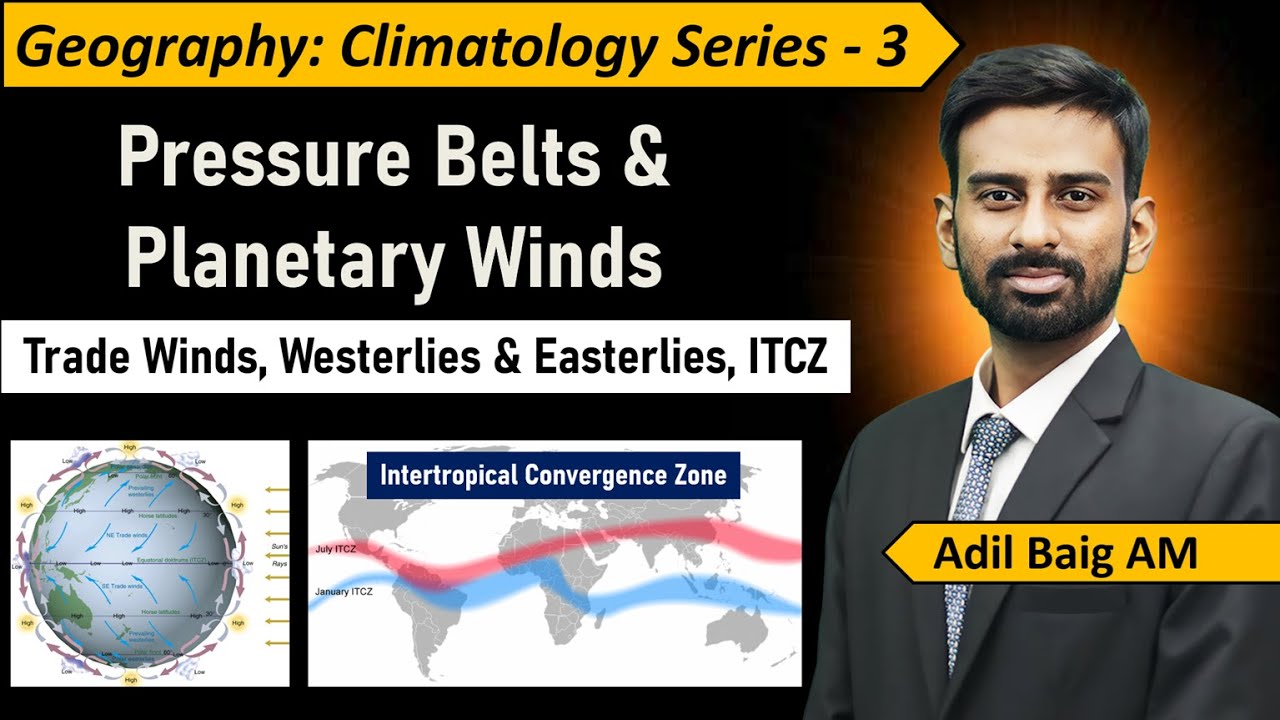 Geography Series - 3 | Planetary Winds & Pressure Belts, ITCZ | Climatology | Adil Baig 
