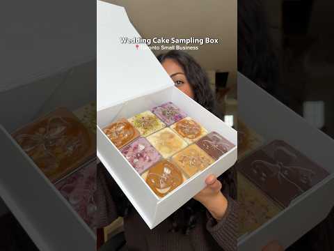 Wedding cake sampling box taste test✨ #cake #toronto #torontofoodie #food