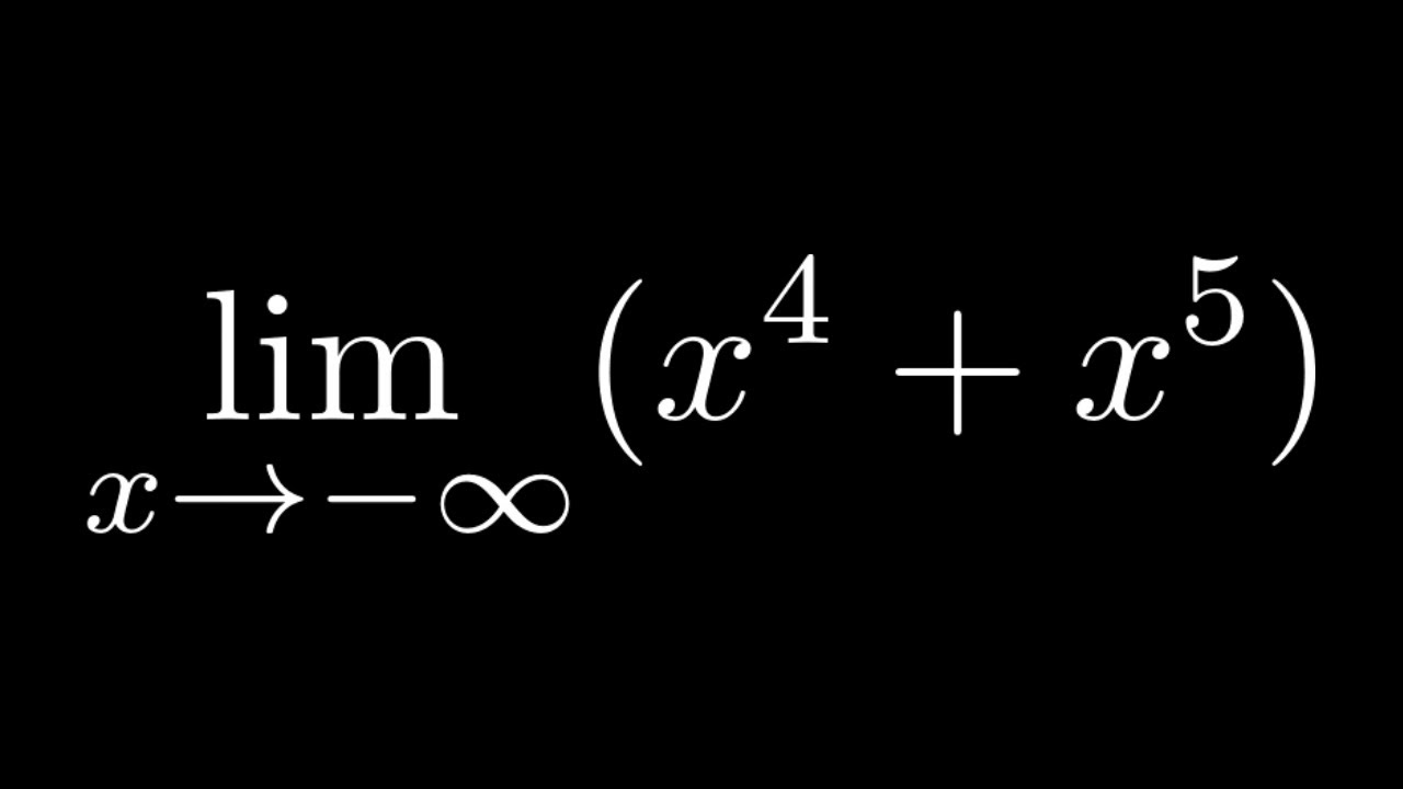 Find The Limit Of x 4 X 5 As X Approaches Negative Infinity YouTube