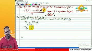 Lecture 12 of Binomial Theorem  by Sameer Kohli sir.