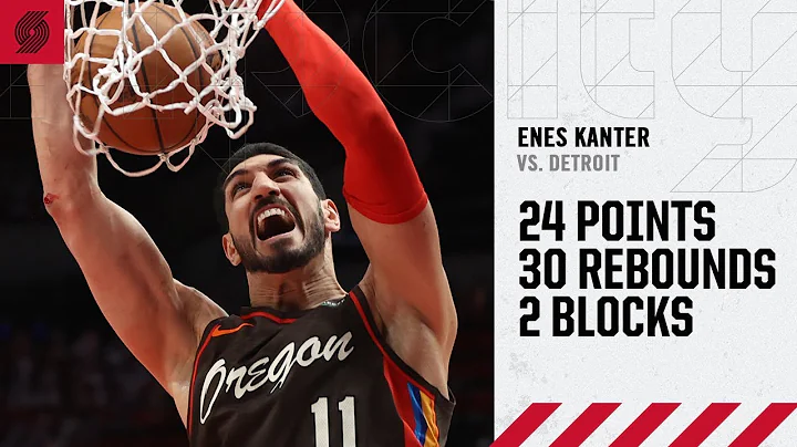 Enes Kanter (24 PTS, TEAM RECORD 30 REBOUNDS) Highlights | Trail Blazers vs. Pistons