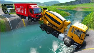 Cars vs Massive Potholes Deep Water #21 beamng.drive