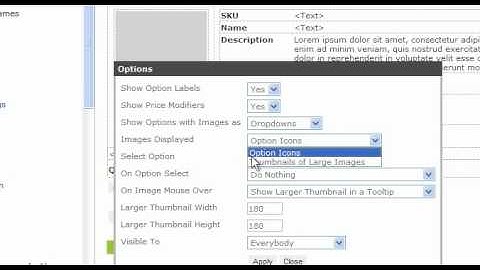 Product Options Image Layout  - Websiteforge Ecommerce Website