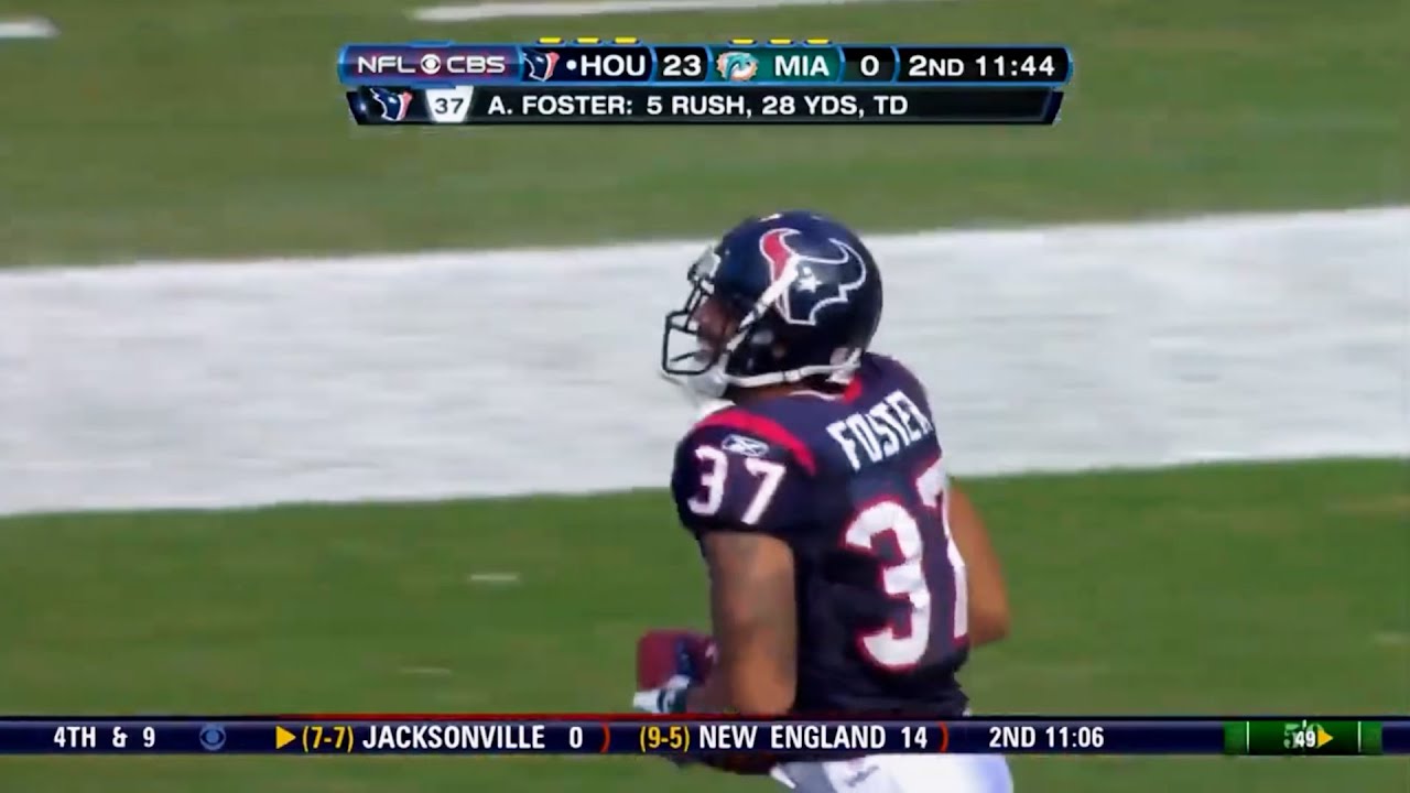 Arian Foster rushes for his 1st career NFL TD | December 27, 2009 | Texans @ Dolphins
