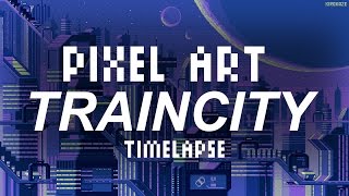Timelapse pixel art - Train city