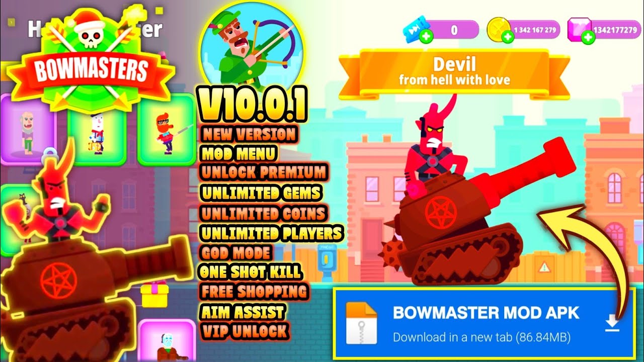 UPDATE!! Bowmasters Mod Apk V11.0.0 Terbaru 2026 - Unlock Character & Unlimited Everything 