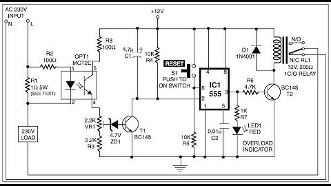 OverLoad Protection Circuit Using 555 Timer