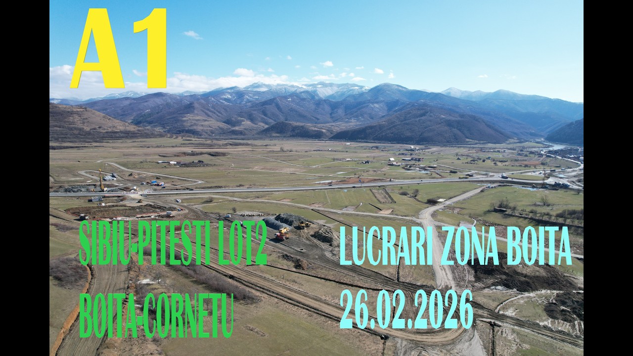 Autostrada A1 Sibiu Pitești lot2 Boița Cornetu lucrari Boița 26 02 2026 #autostrada, #drone 