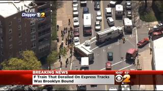 F Subway Train Derails In Woodside, Queens